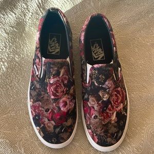Vans slip on floral sneakers